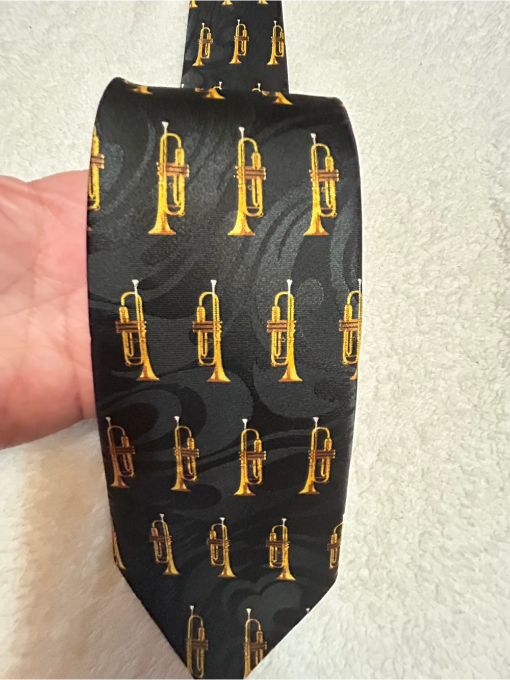 🎁3 for $30 - Black Tie with Gold Trumpet
